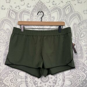 Nwt No Boundaries Green Black Hem Board Swim Cover Up Shorts Elastic Tie Waist L